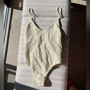 Cream Textured Swimsuit